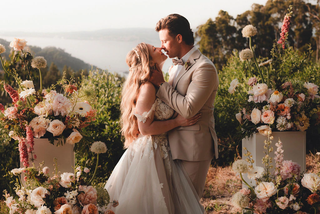 Alex and Brandon together during their wedding celebration in Galicia