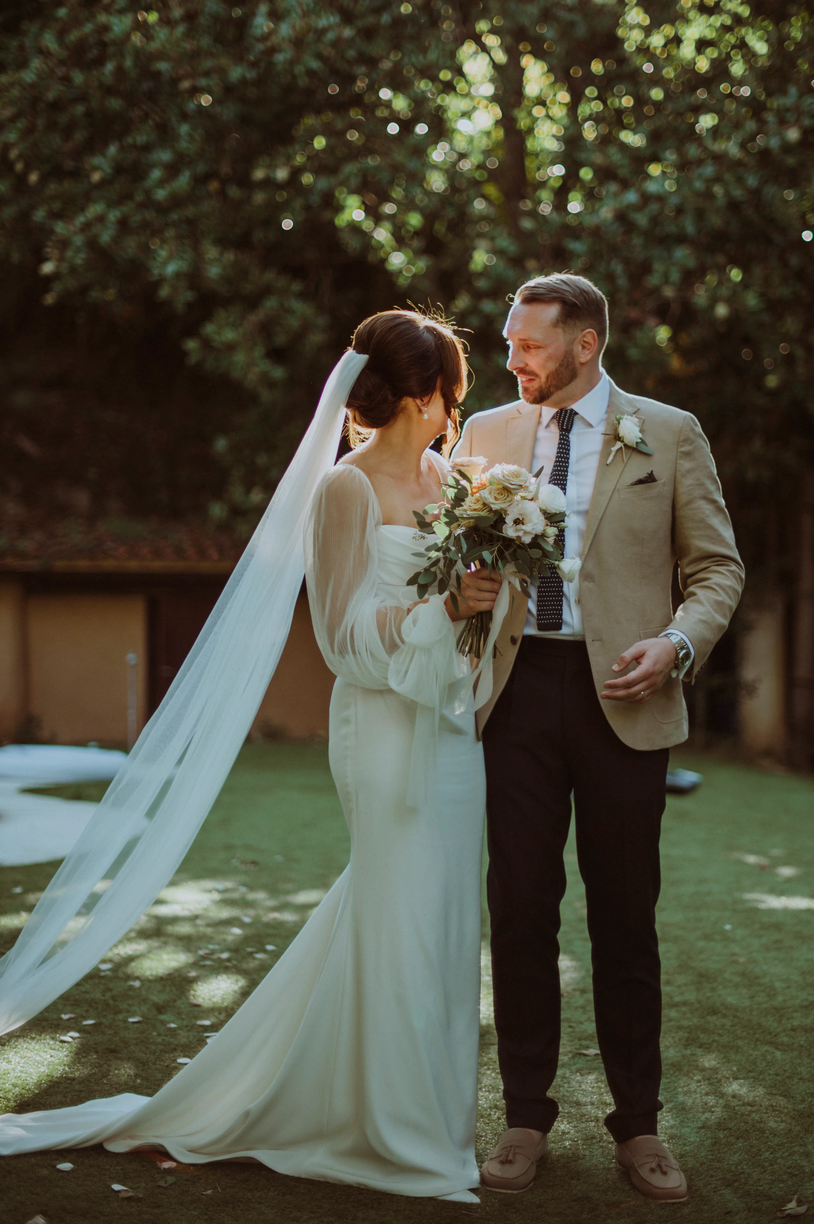 Fiona and James together at their destination wedding in Sitges