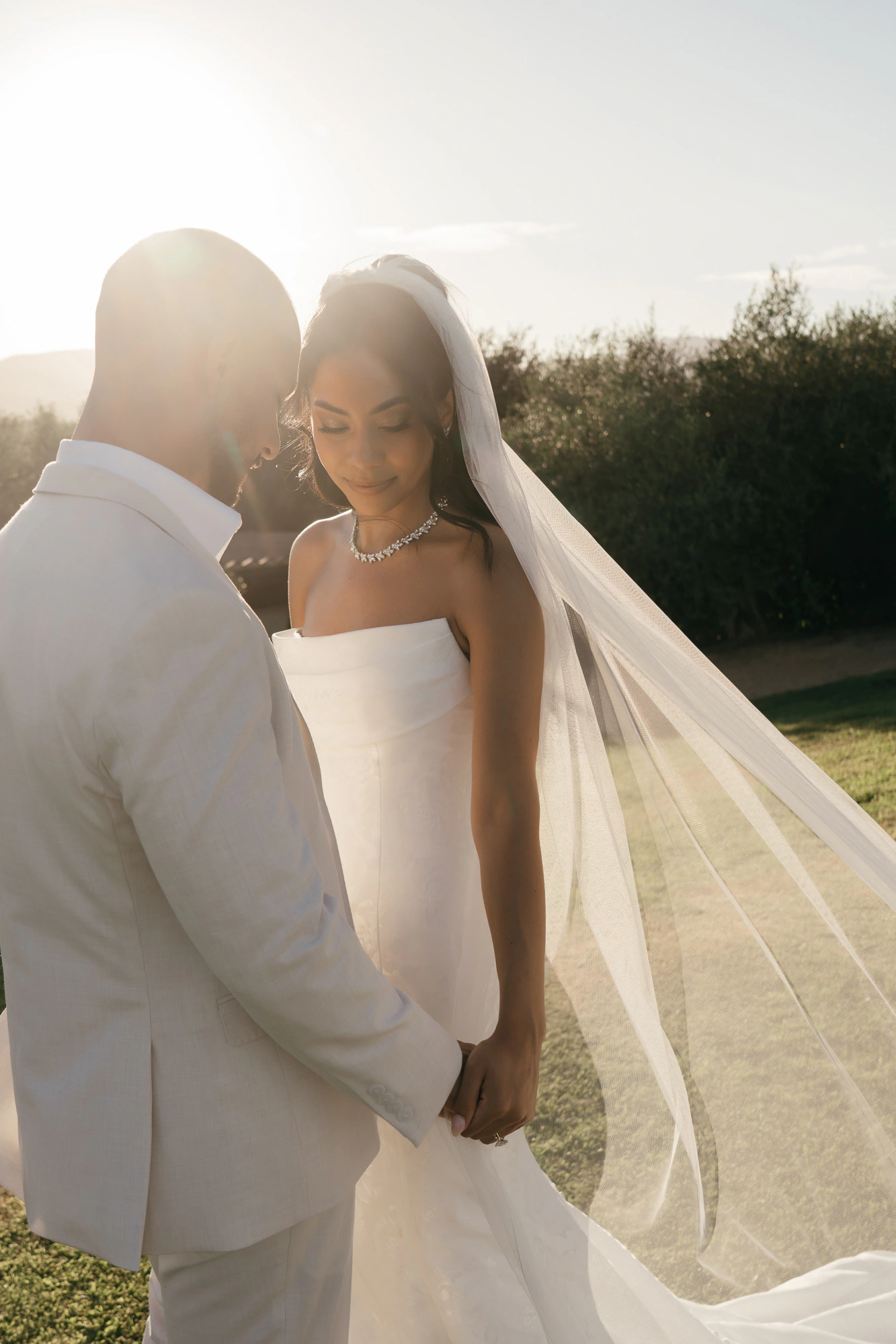 Larinda and Franz together during their destination wedding in Girona